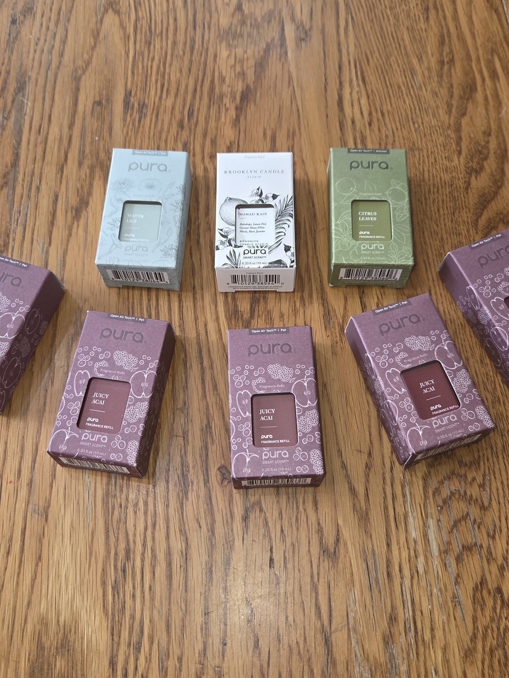 Pura Fragrance Refills, New In Box, Lor Of Assorted Scents, 8 Total. CP